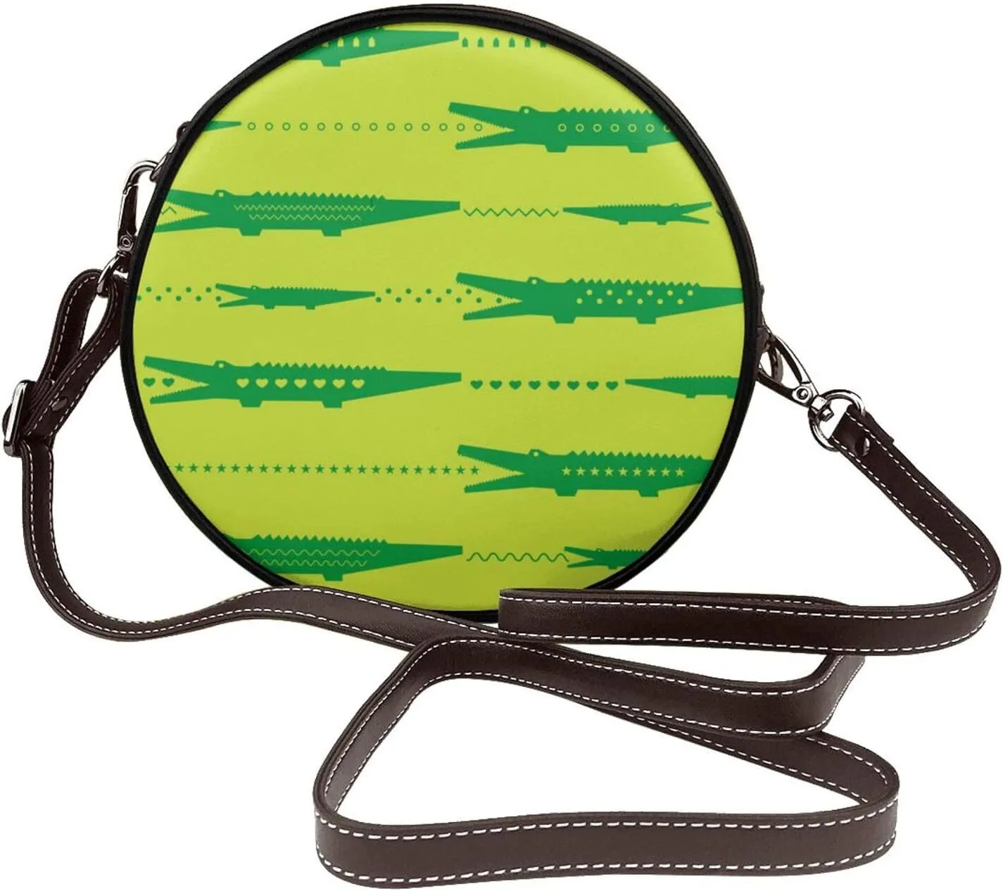 Womens Large Elegant Leather Round Shoulder Crossbody Messenger Bag Purse Bag