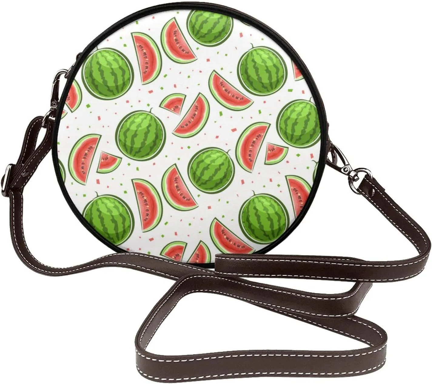Womens Large Elegant Leather Round Shoulder Crossbody Messenger Bag Purse Bag