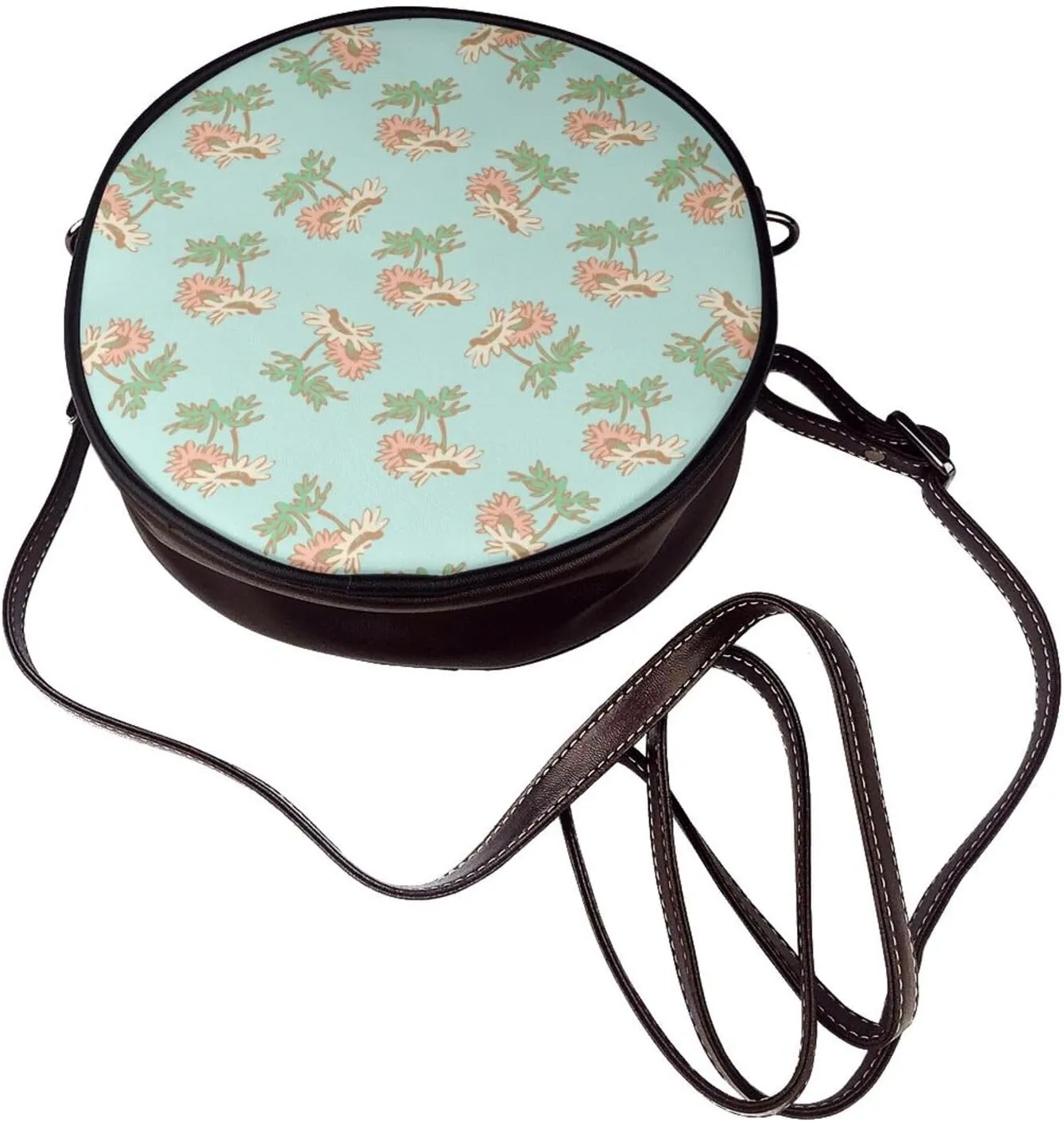 Womens Large Elegant Leather Round Shoulder Crossbody Messenger Bag Purse Bag