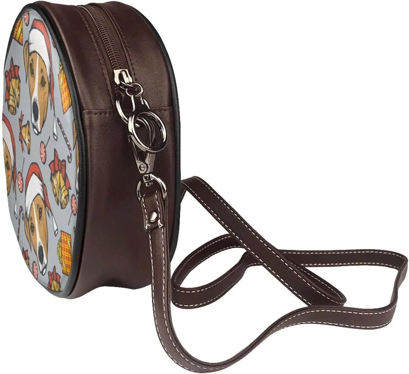 Womens Large Elegant Leather Round Shoulder Crossbody Messenger Bag Purse Bag