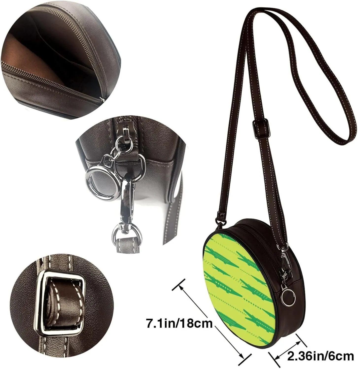 Womens Large Elegant Leather Round Shoulder Crossbody Messenger Bag Purse Bag