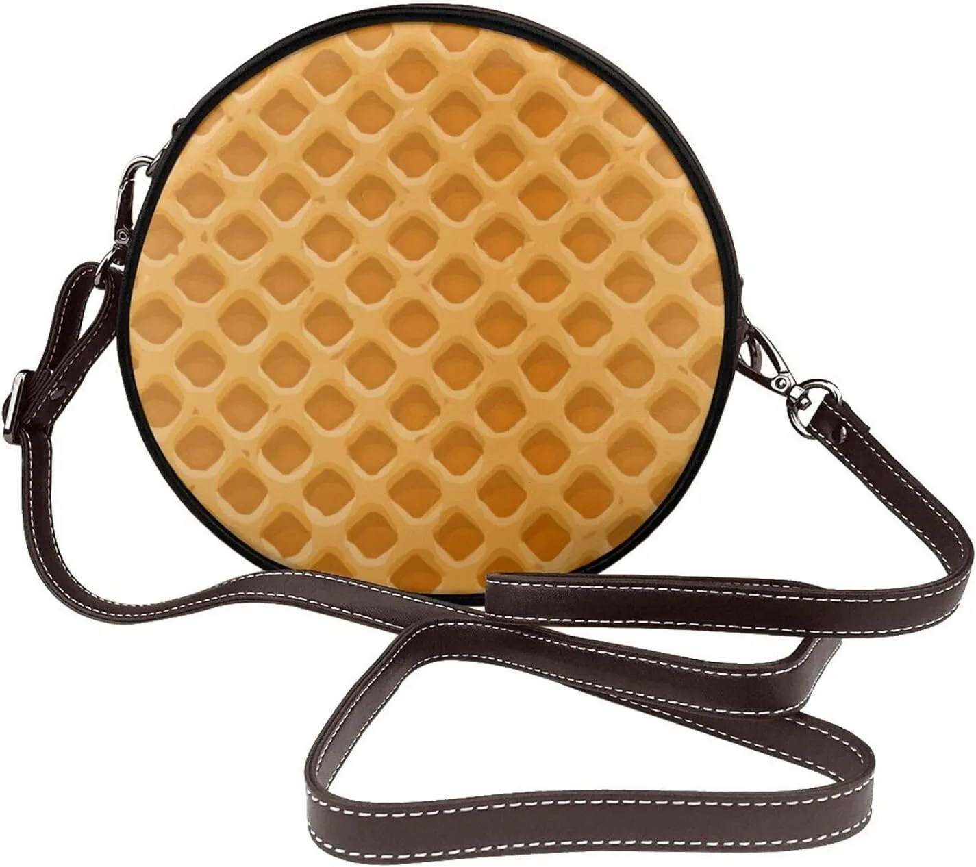 Womens Large Elegant Leather Round Shoulder Crossbody Messenger Bag Purse Bag