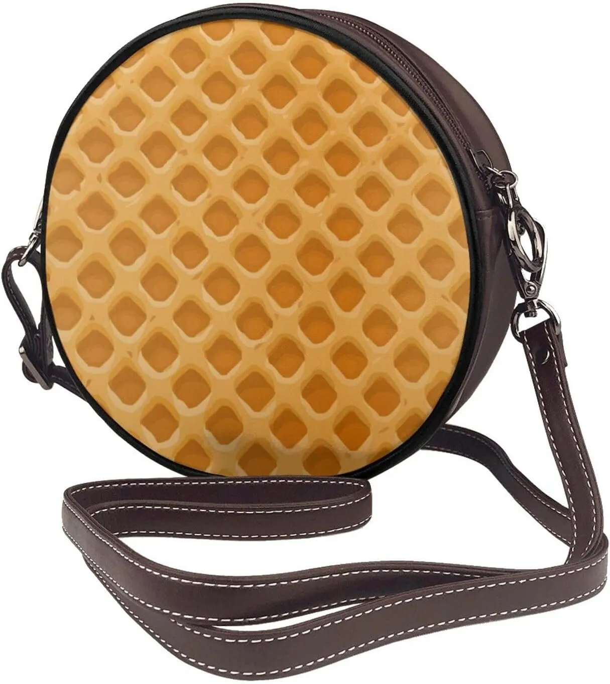 Womens Large Elegant Leather Round Shoulder Crossbody Messenger Bag Purse Bag