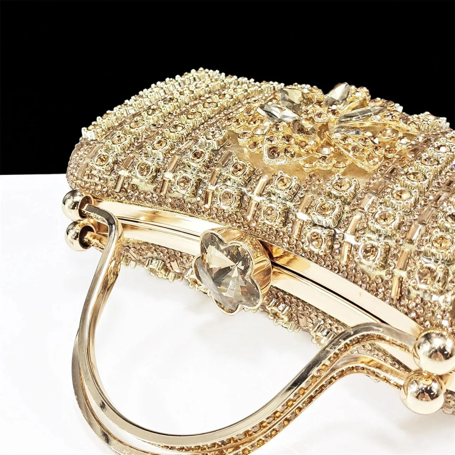 Womens Luxury Italian Style Evening Shoes and Clutch Combo Sparkly Crystal Decorated Heels for Formal Wear