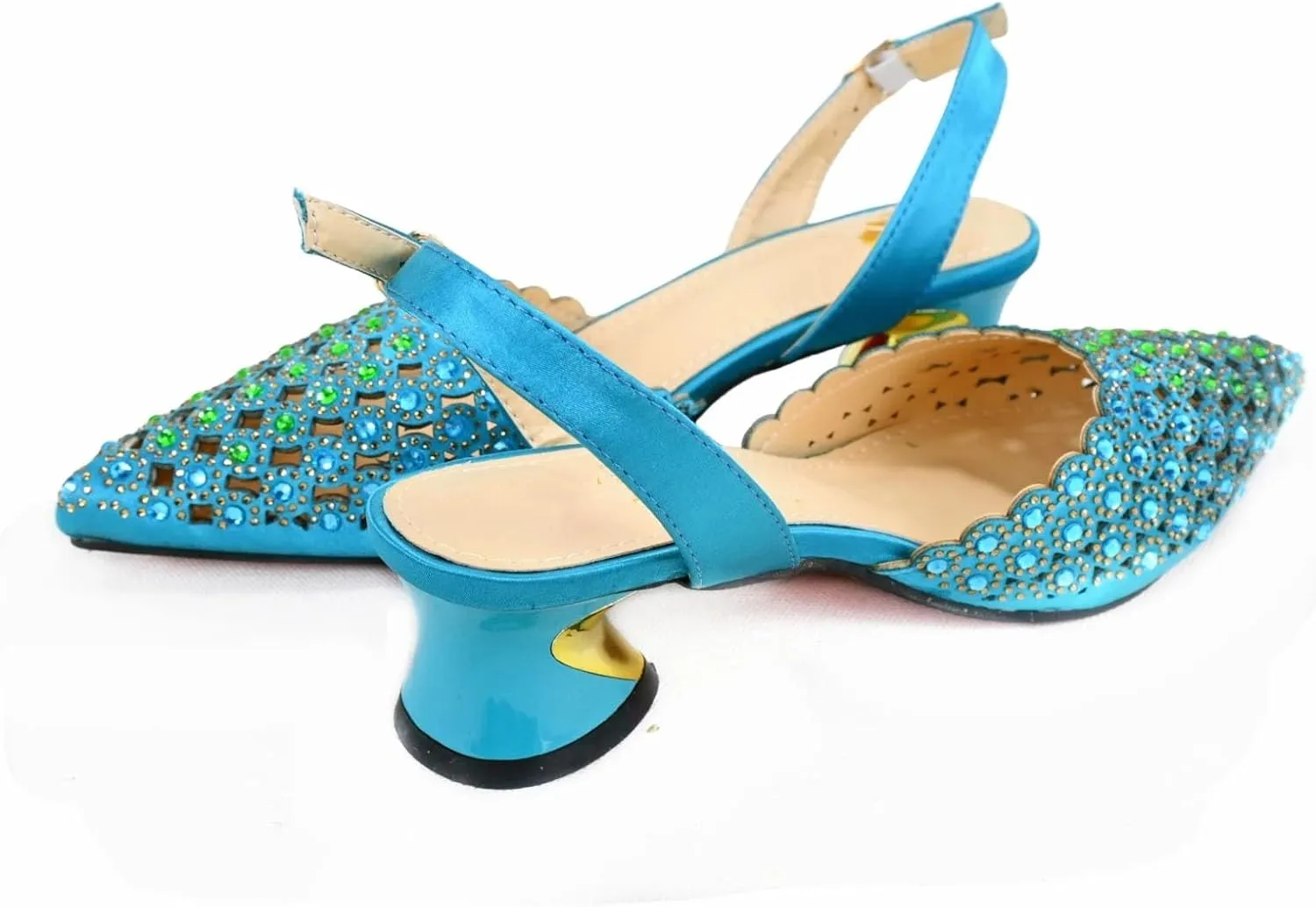 Womens Luxury Italian Style Evening Shoes and Clutch Set Sparkly Crystal Decorated High Heels for Formal Occasions