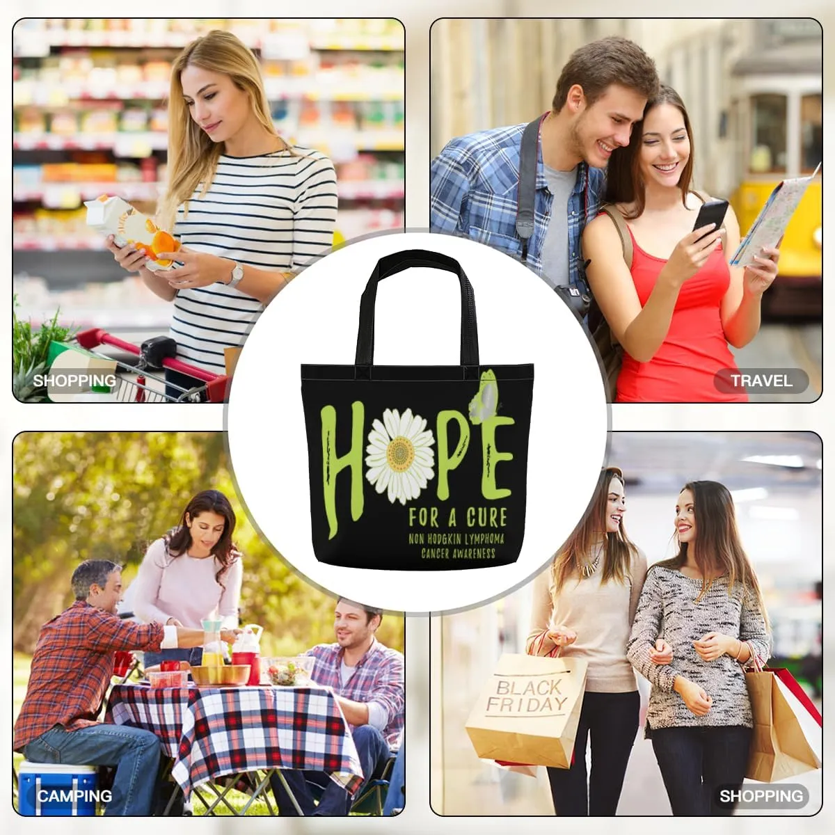Women's Men Large Kitchen Reusable Grocery Bags Shoulder Bags With Zipper Beach Shopping Bag for Outdoors