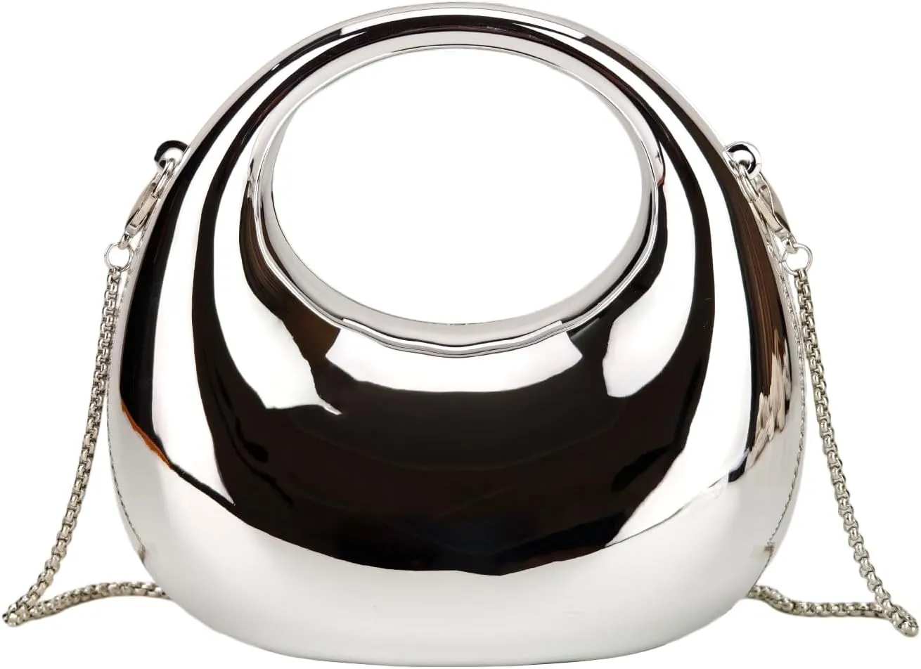 Women's Mini Crescent Acrylic Designer Luxury Bags Clutch Purse Bag Crossbody Shoulder Handbags With Chain