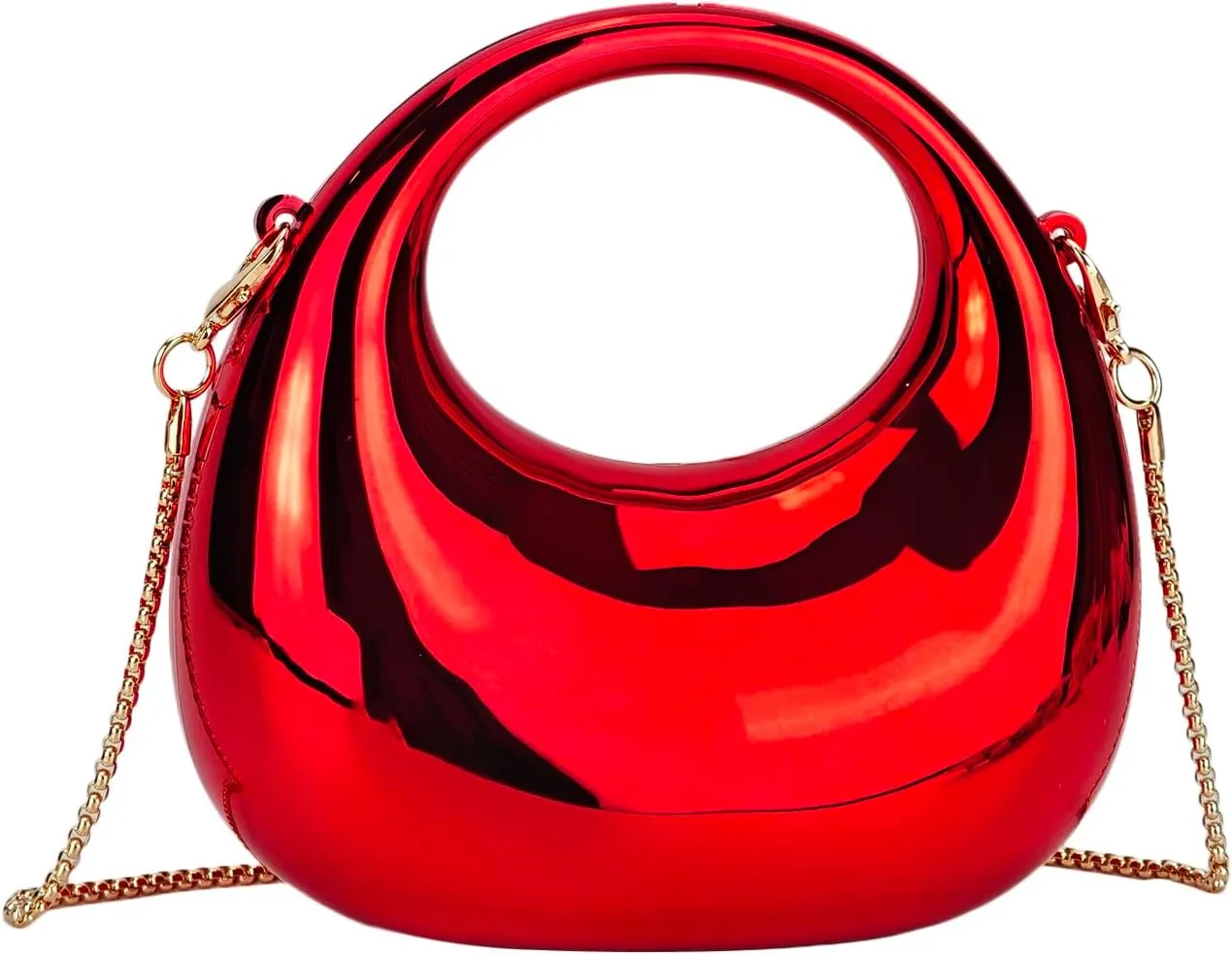 Women's Mini Crescent Acrylic Designer Luxury Bags Clutch Purse Bag Crossbody Shoulder Handbags With Chain