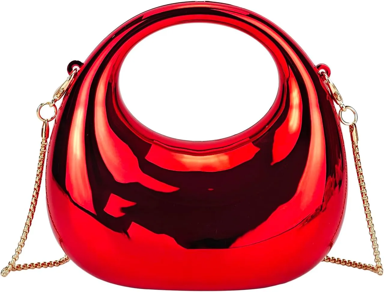Women's Mini Crescent Acrylic Designer Luxury Bags Clutch Purse Bag Crossbody Shoulder Handbags With Chain