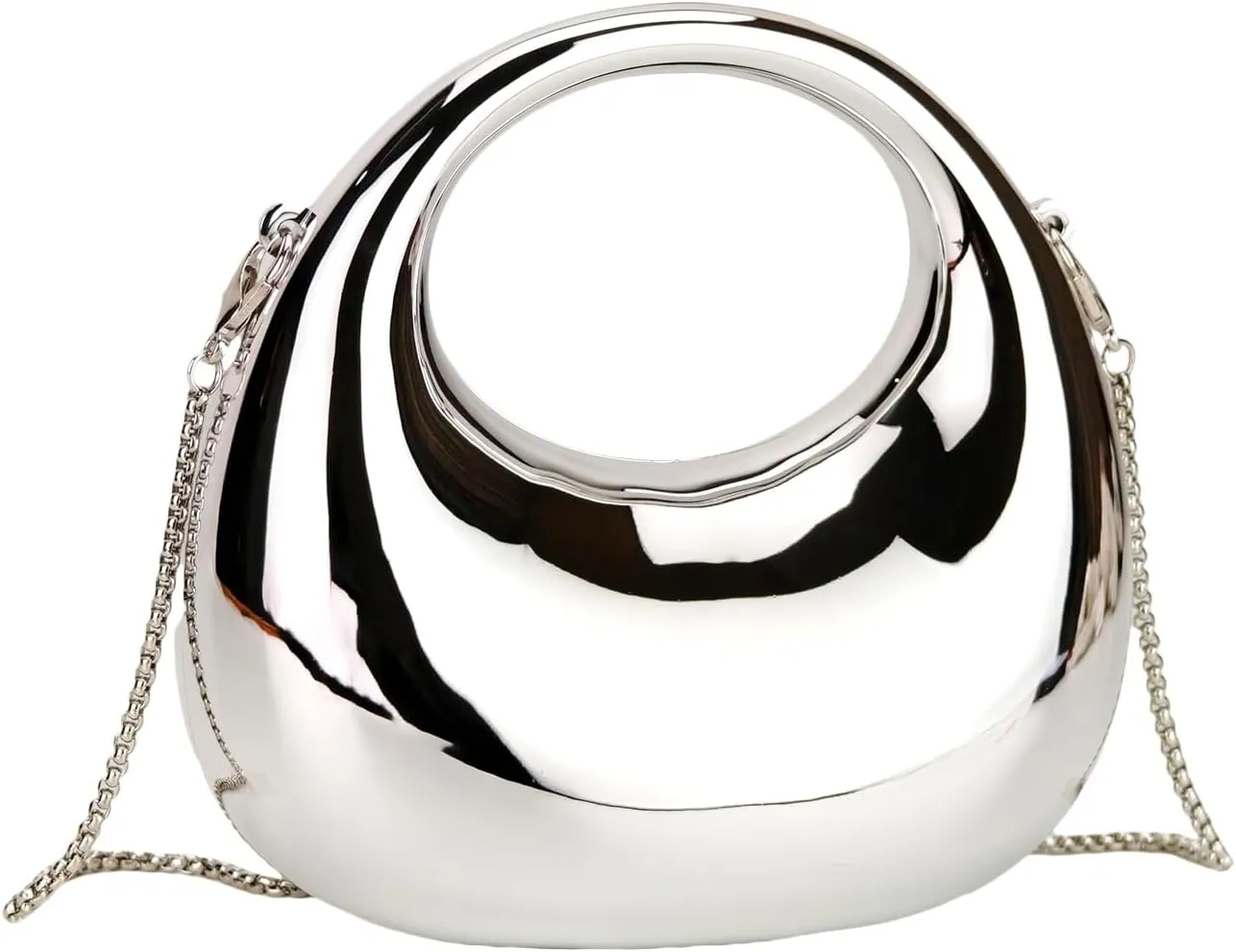 Women's Mini Crescent Acrylic Designer Luxury Bags Clutch Purse Bag Crossbody Shoulder Handbags With Chain