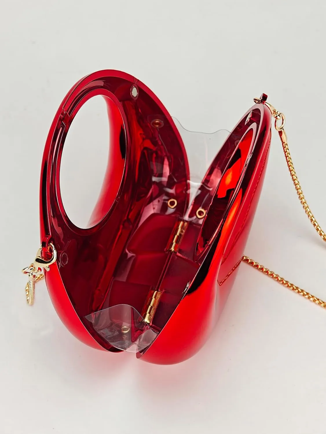 Women's Mini Crescent Acrylic Designer Luxury Bags Clutch Purse Bag Crossbody Shoulder Handbags With Chain