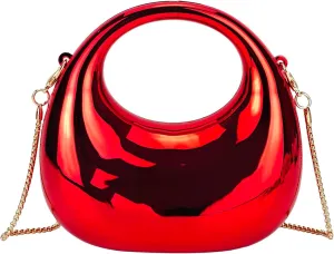 Women's Mini Crescent Acrylic Designer Luxury Bags Clutch Purse Bag Crossbody Shoulder Handbags With Chain
