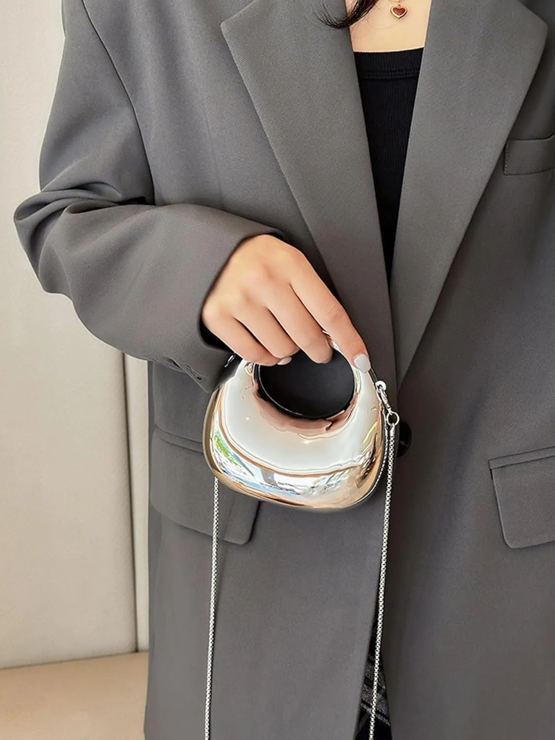Women's Mini Crescent Acrylic Designer Luxury Bags Clutch Purse Bag Crossbody Shoulder Handbags With Chain