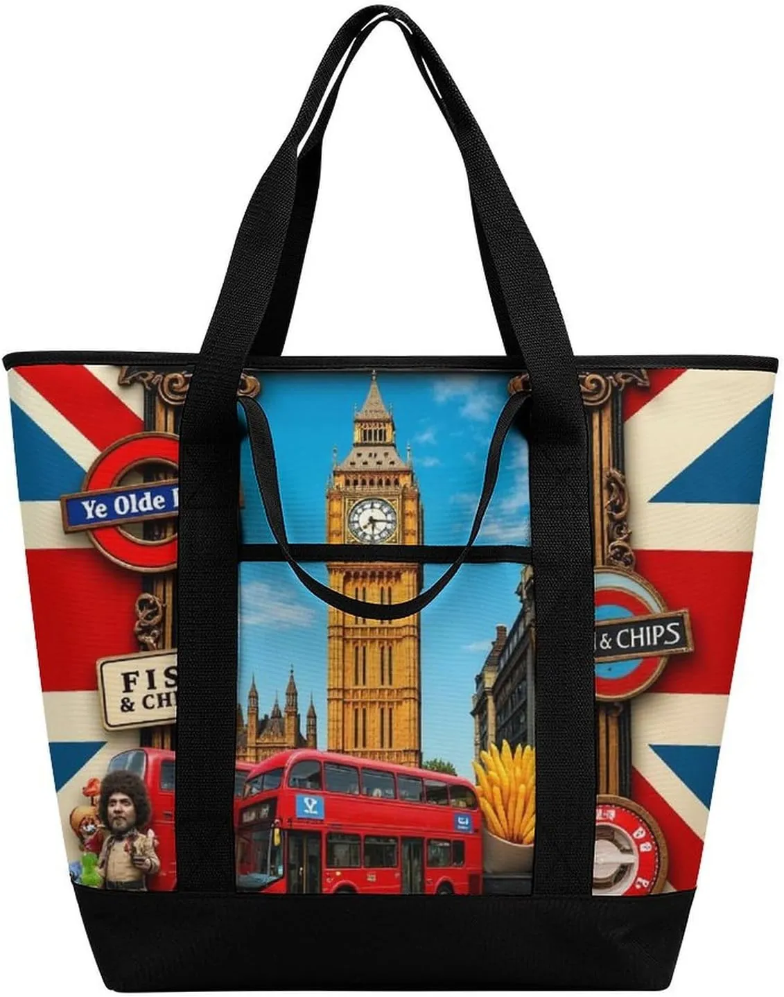 Women's Oversized Thermal Tote Bag Insulated One Shoulder Shopping Carrier