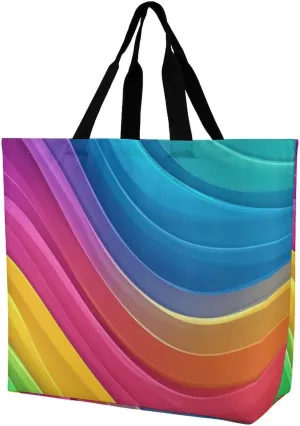Women's Reusable Tote Bag, Portable Shoulder Handbags Large Capacity Casual Shopping Bags