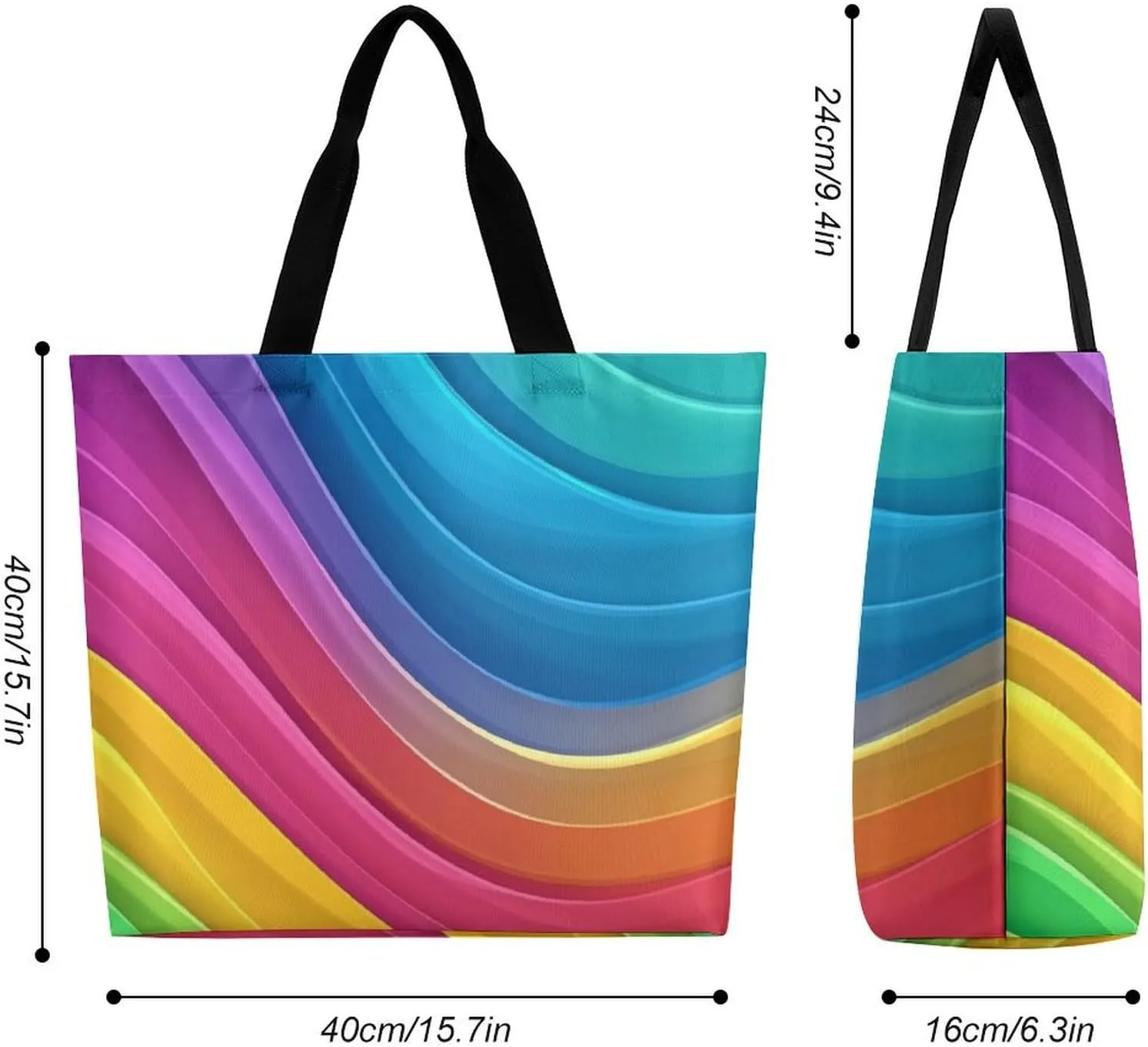 Women's Reusable Tote Bag, Portable Shoulder Handbags Large Capacity Casual Shopping Bags