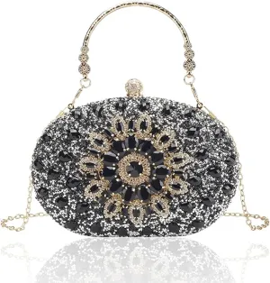 Women's Rhinestone Clutch Lady Sparkling Party Handbag Evening Bags Sparkly Glitter Purse Pearl Purses for Party Prom Wedding