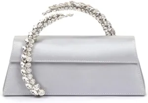Women's Satin Evening Handbag Rhinestone Handle Clutch Purse Prom Bags Glitter Small Handbags for Party Wedding Prom
