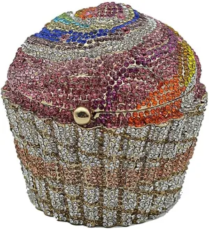 Women's Shoulder Handbags Crystal Cupcake Purse Evening Bag Luxury Purses and Handbags Cupcake Plush Purse Multicolor