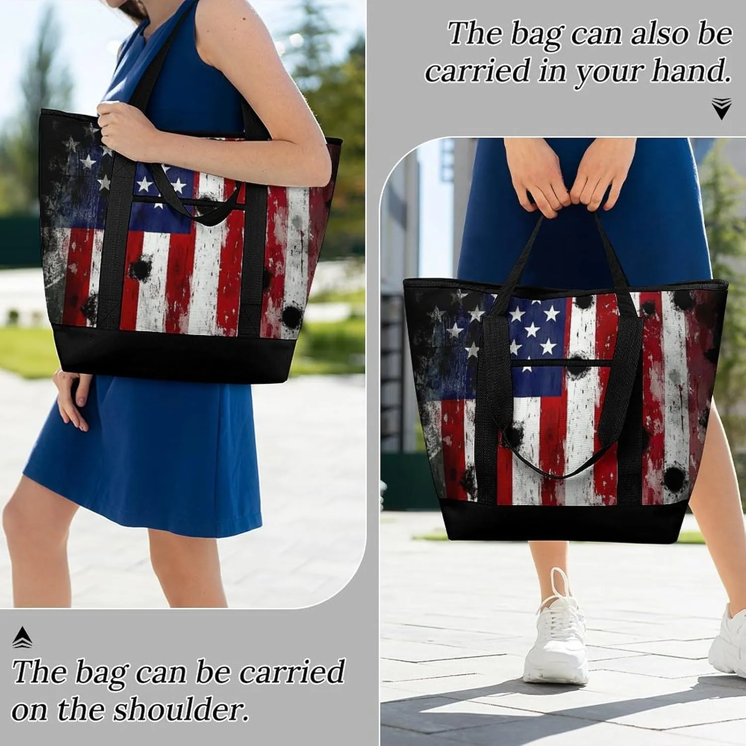 Women's Spacious Thermal Shoulder Bag Stylish Insulated Shopping Tote