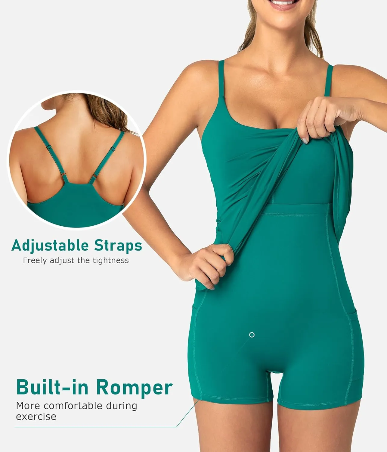 Womens Tennis Dress with Built-in Bra & Shorts Athletic Dress Workout Dress Exercise Dress with Pockets Golf Dress