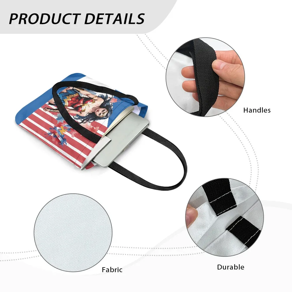 Wonder Woman American Flag Cloth Tote Bag