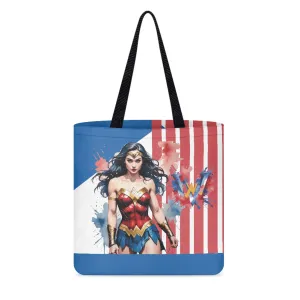 Wonder Woman Patriotic Design Cloth Tote Bag