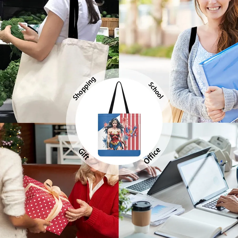 Wonder Woman Patriotic Design Cloth Tote Bag