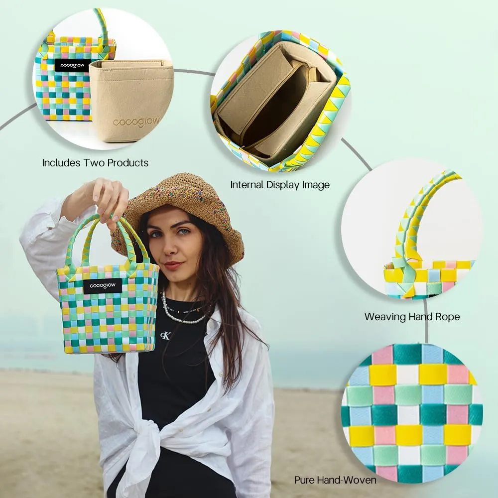 Woven Bag For Women, PP eco-Friendly Bag,Female Handbag and Purses,Mini Handbag