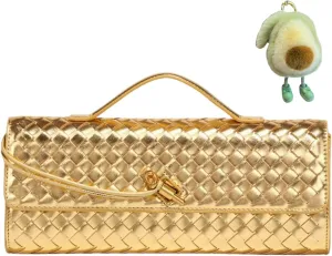 Woven Crossbody Bags for Women Casual Fashion Shoulder Handbag Evening Vegan Leather Clutch Purse