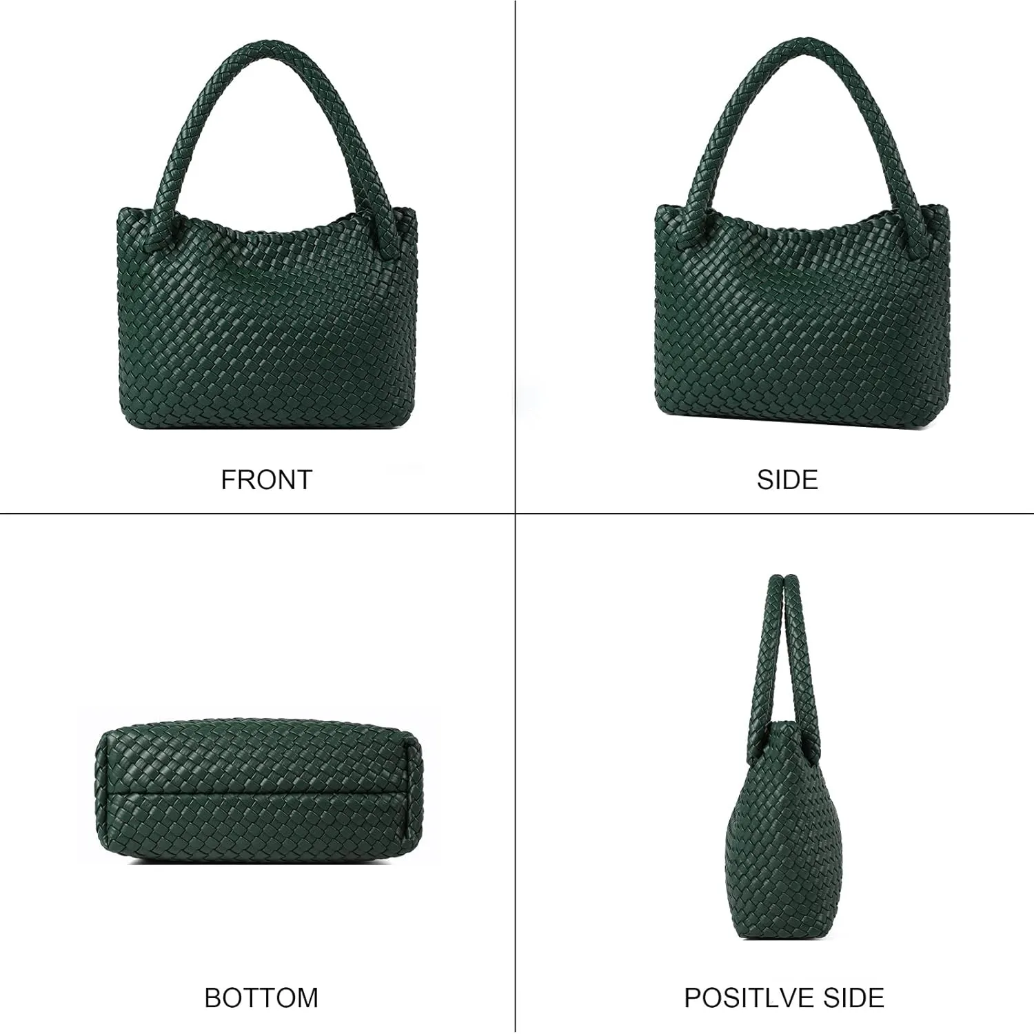 Woven Tote bag & Clutch Set for Women,-Birthday Gift Teachers, Beach Travel Bag with Magnetic Closure