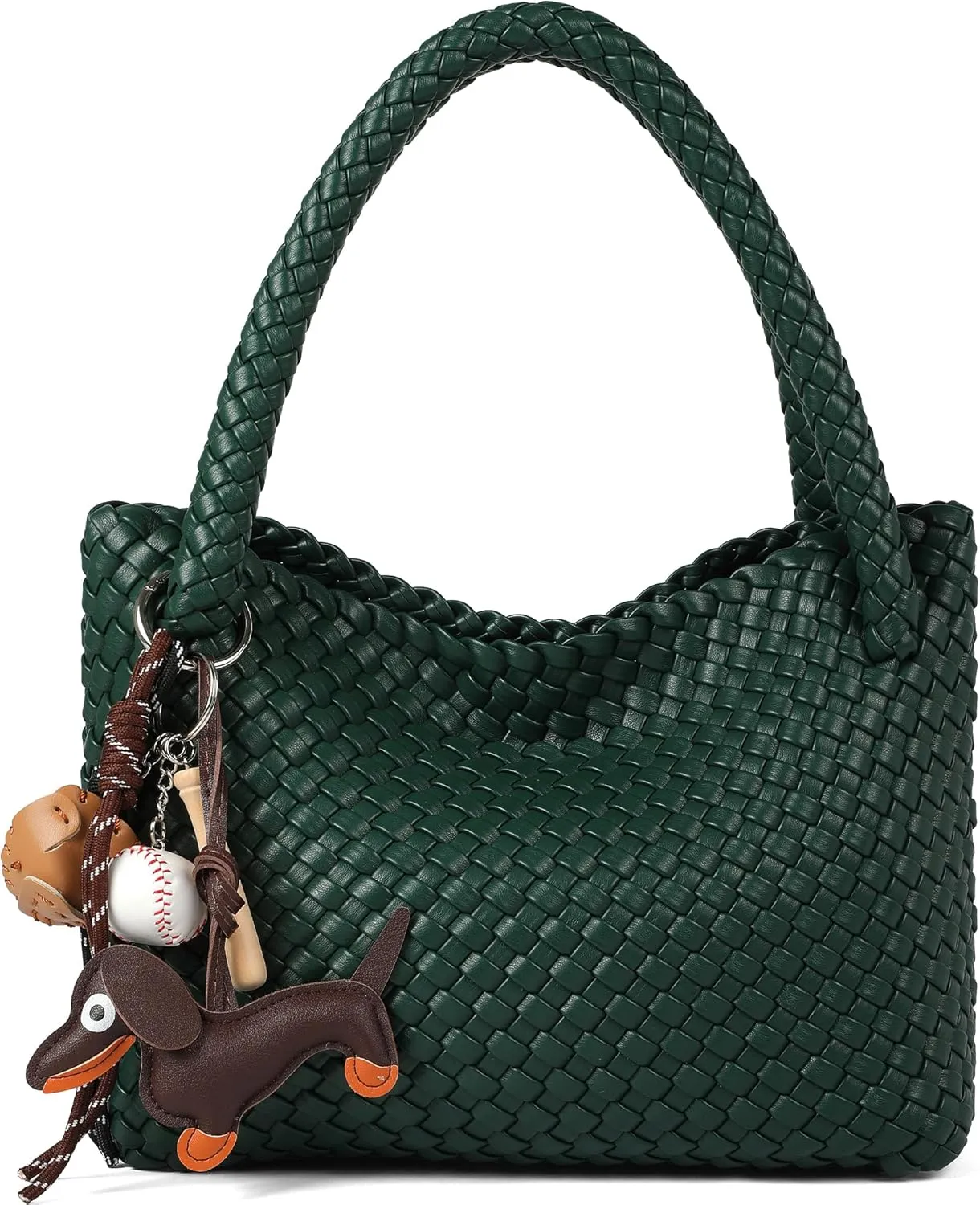 Woven Tote bag & Clutch Set for Women,-Birthday Gift Teachers, Beach Travel Bag with Magnetic Closure