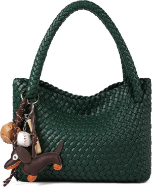 Woven Tote bag & Clutch Set for Women,-Birthday Gift Teachers, Beach Travel Bag with Magnetic Closure