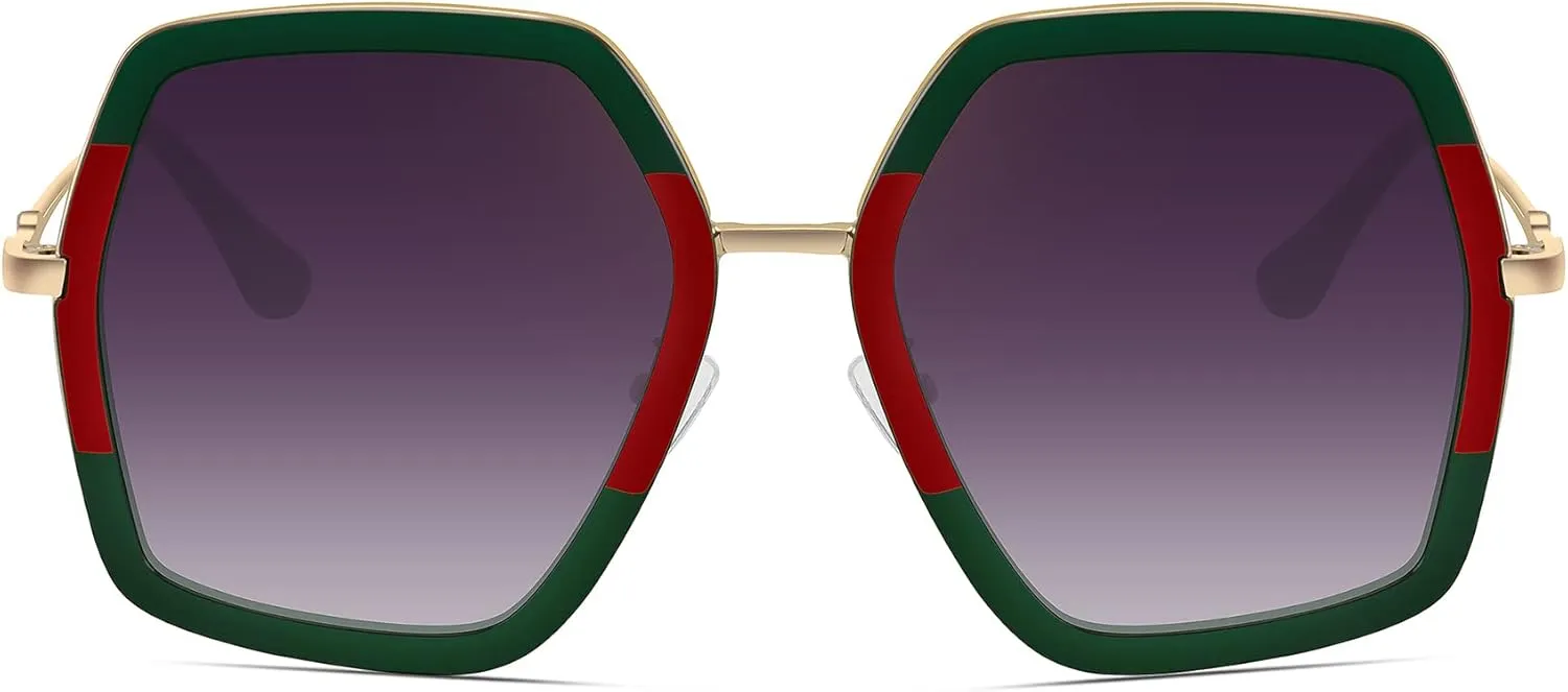 WOWSUN Oversized Big Fashion Sunglasses For Women Irregular Fashion Shades