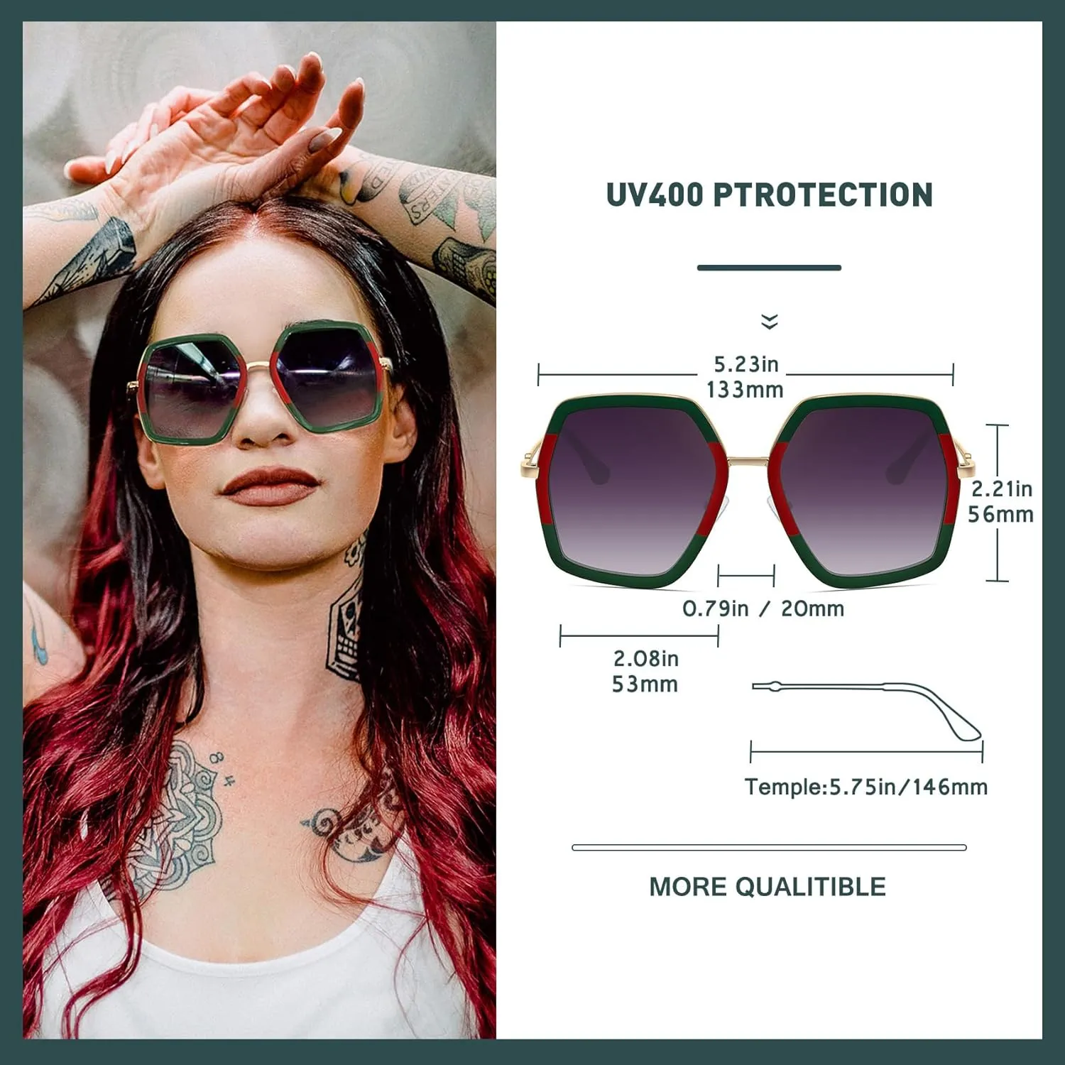 WOWSUN Oversized Big Fashion Sunglasses For Women Irregular Fashion Shades