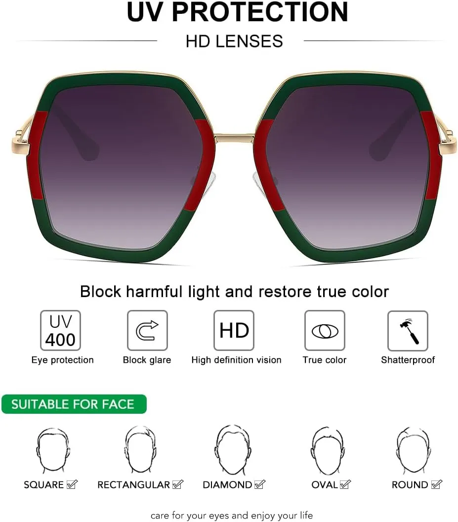 WOWSUN Oversized Big Fashion Sunglasses For Women Irregular Fashion Shades