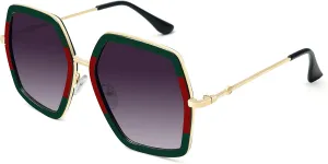 WOWSUN Oversized Big Fashion Sunglasses For Women Irregular Fashion Shades