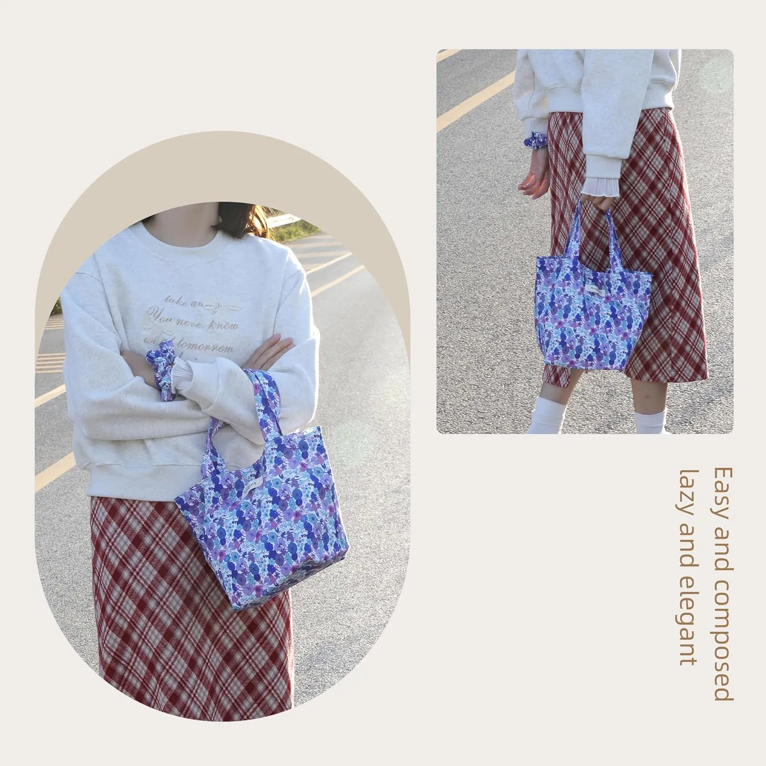 Wrist Bags for Women, Clutch Top Handle Bag, Soft, Portable Small Tote Purse Handbag Pouch, Paired with Scrunchies
