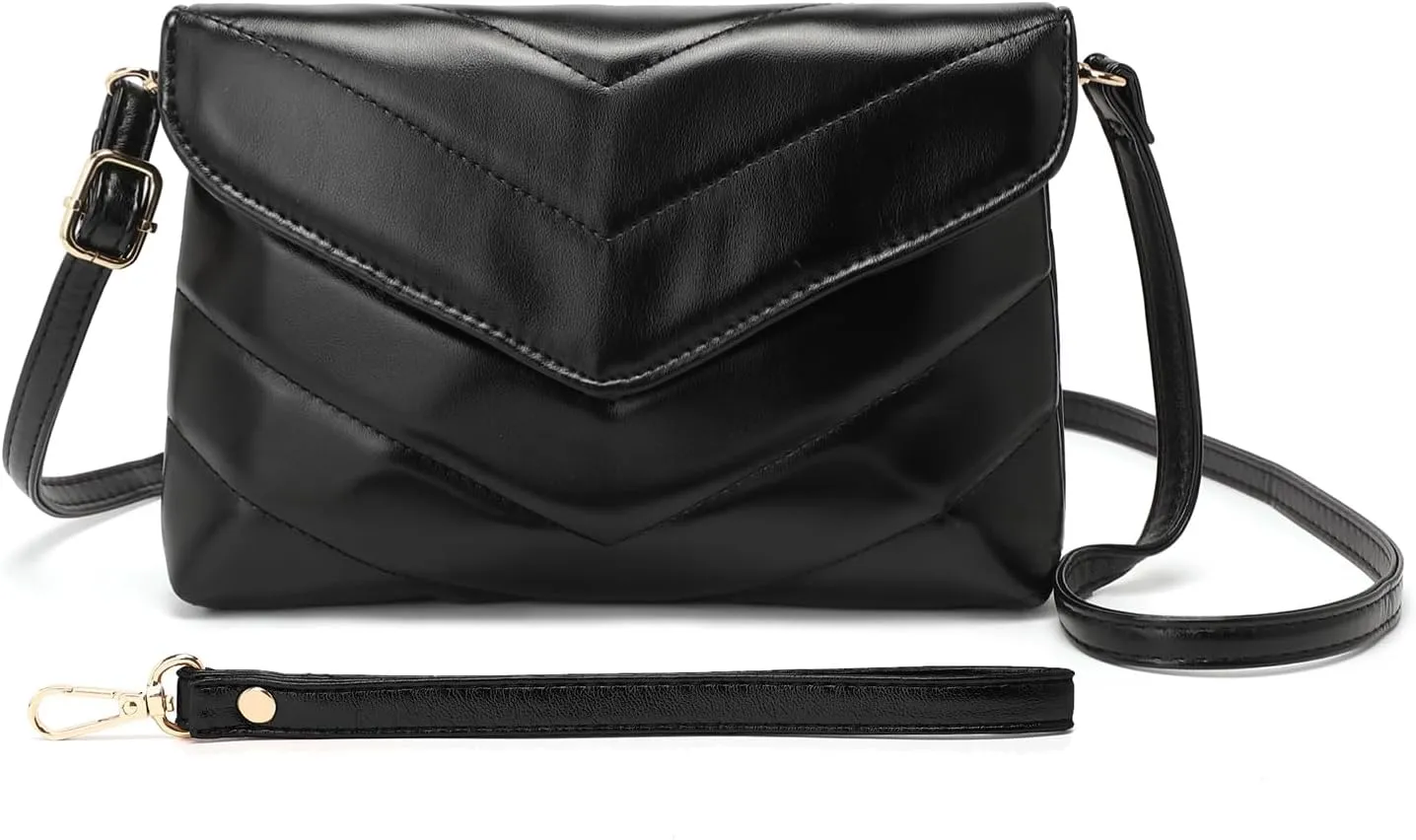 Wristlet Purse for Women Small, Ladies Clutch Envelope Handbag with Long Strap for Shopping Wedding Party