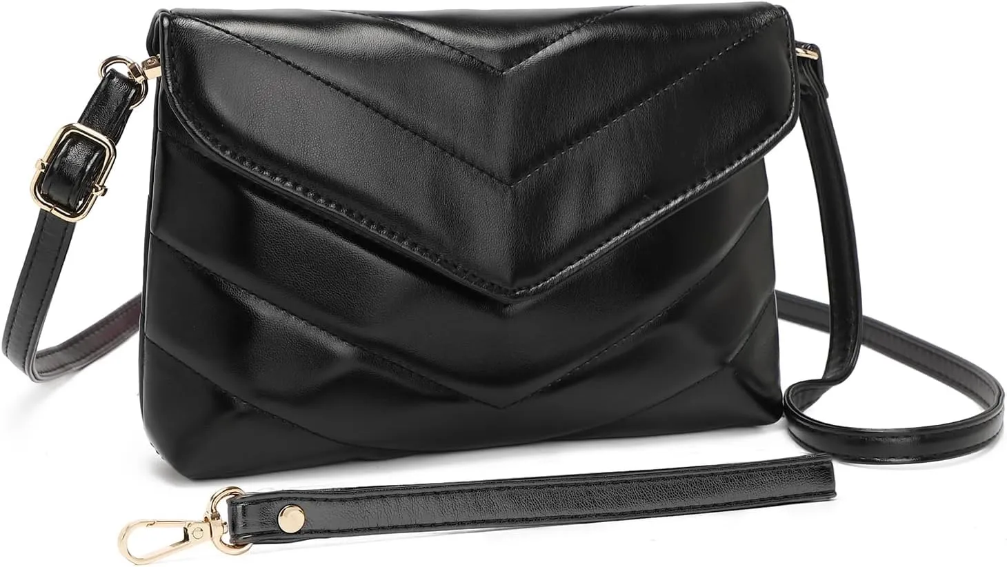 Wristlet Purse for Women Small, Ladies Clutch Envelope Handbag with Long Strap for Shopping Wedding Party