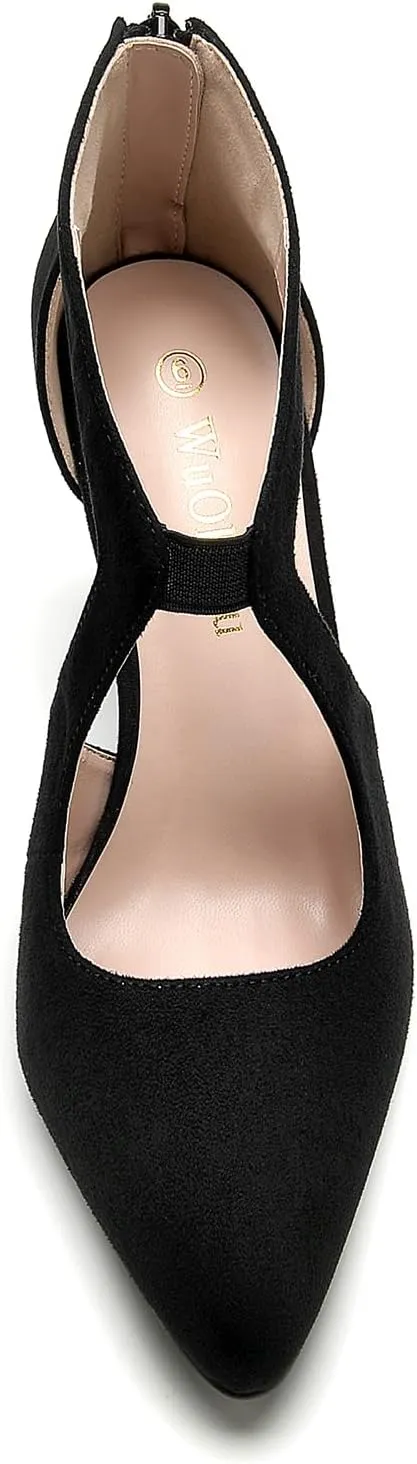WuORWu Women's Closed Toe Pumps