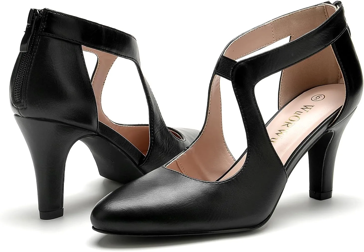 WuORWu Women's Closed Toe Pumps