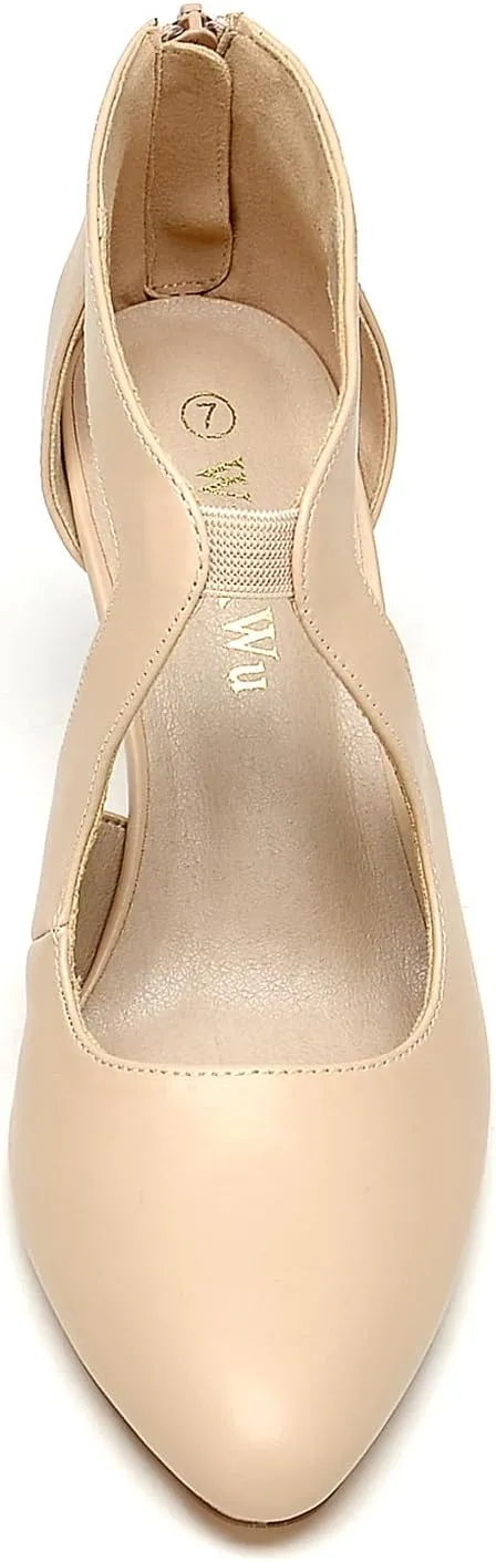 WuORWu Women's Closed Toe Pumps