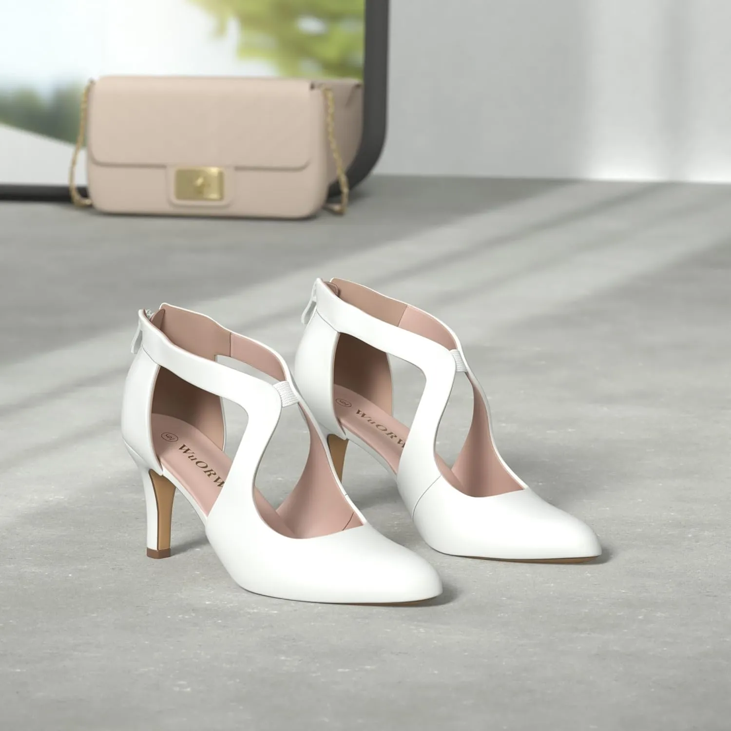 WuORWu Women's Closed Toe Pumps