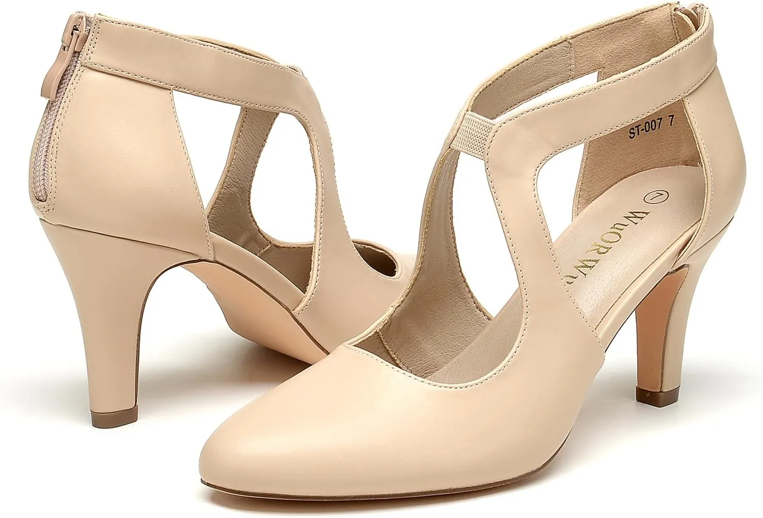 WuORWu Women's Closed Toe Pumps