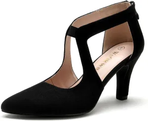 WuORWu Women's Closed Toe Pumps