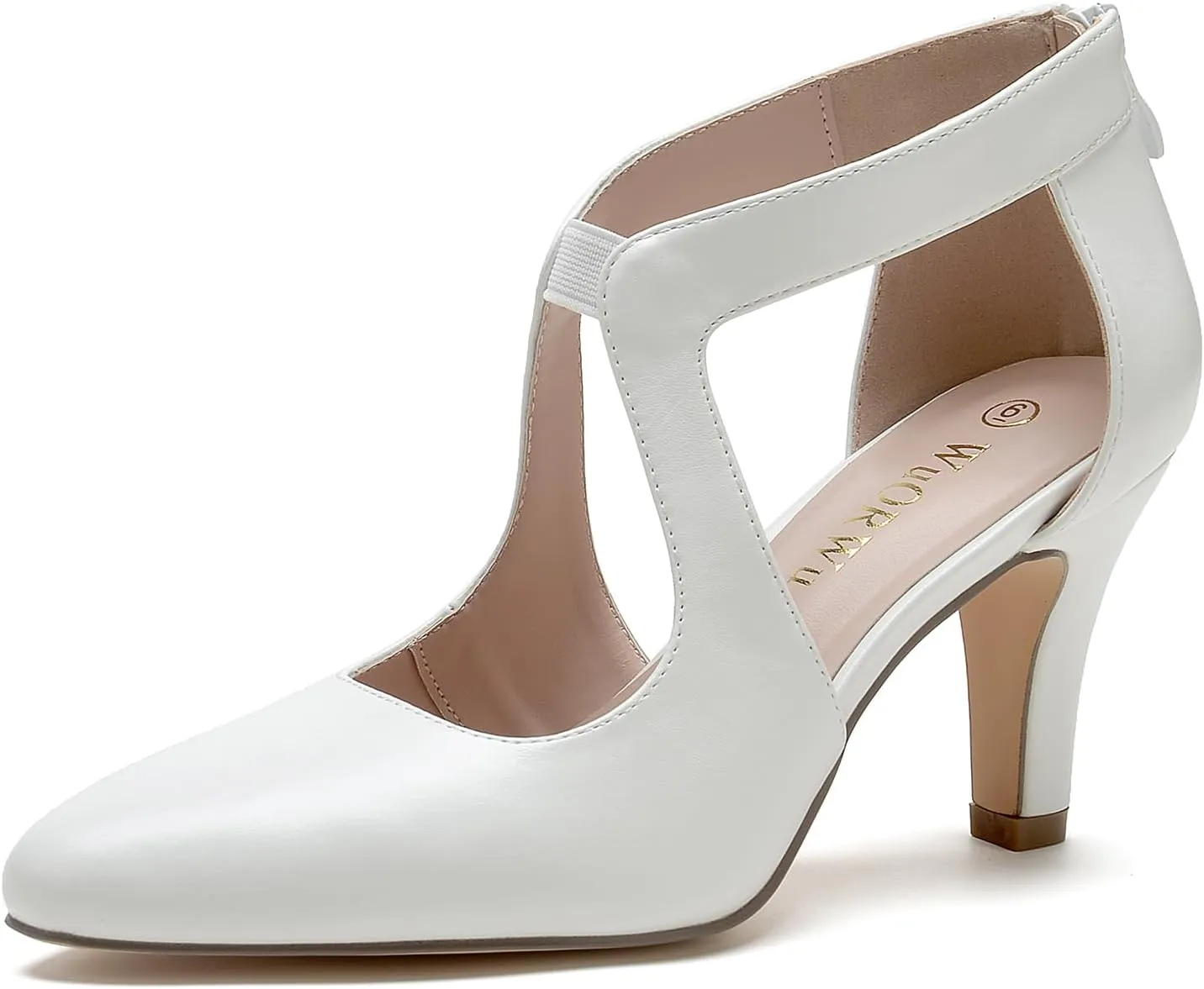 WuORWu Women's Closed Toe Pumps
