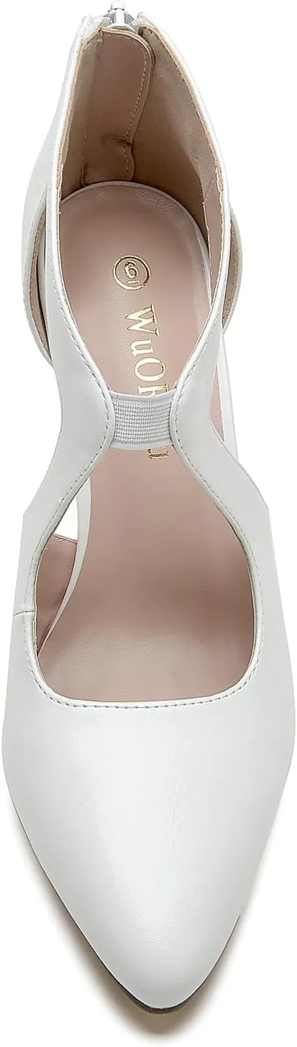 WuORWu Women's Closed Toe Pumps
