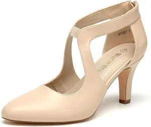WuORWu Women's Closed Toe Pumps