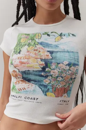 Y2k Graphic Baby Tees Women Teen Girl Fruit Print Crop Top Short Sleeve Slim Fit Vintage Aesthetic T Shirt Clothes